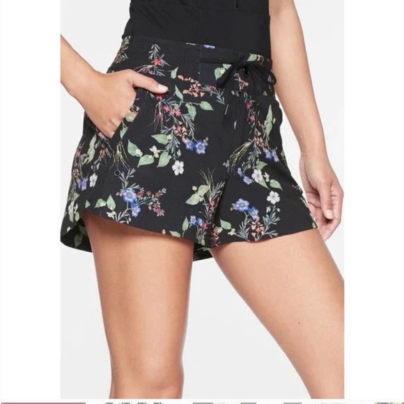 Athleta Other - Athleta Hudson Floral Print Boardshort Black Size 6 Swimming Watersport